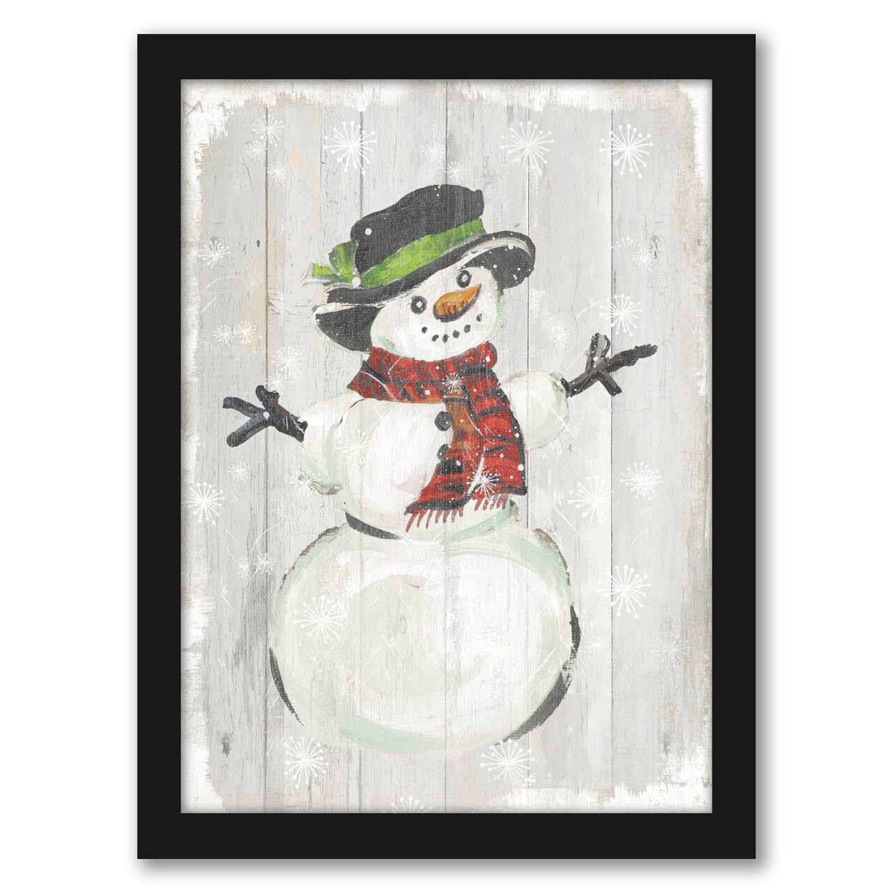 8&#x22; x 10&#x22; Holiday Snowman by Pi Holiday Black Framed Print Wall Art - Americanflat - Americanflat